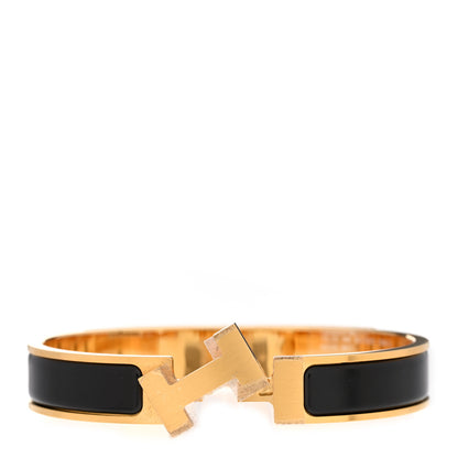 Hermes Enamel Narrow Clic Clac HH Bracelet T3 Black 3 of 5