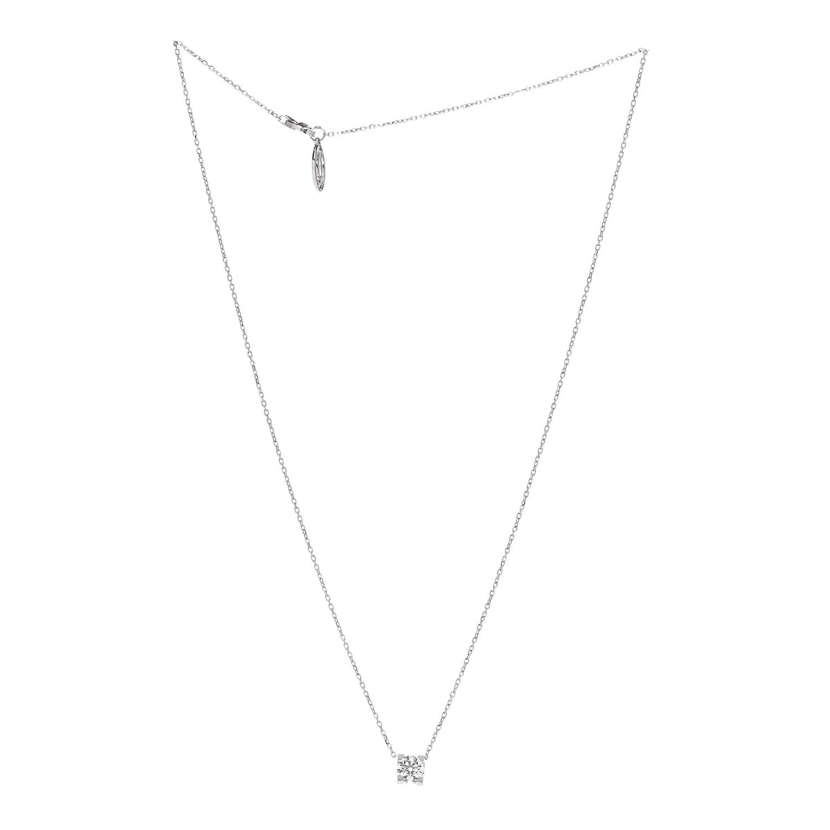 18K White Gold Diamond .57ct Solitaire 1895 Pendant Necklace