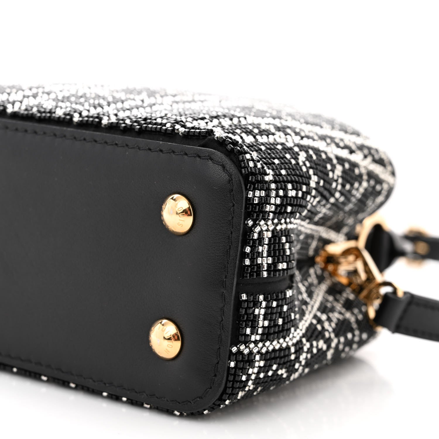 Louis Vuitton Bead Satin Embroidered Mini Capucines Black 9 of 9