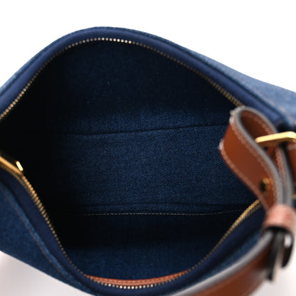 Celine Denim Ava Shoulder Bag Navy Tan 5 of 11