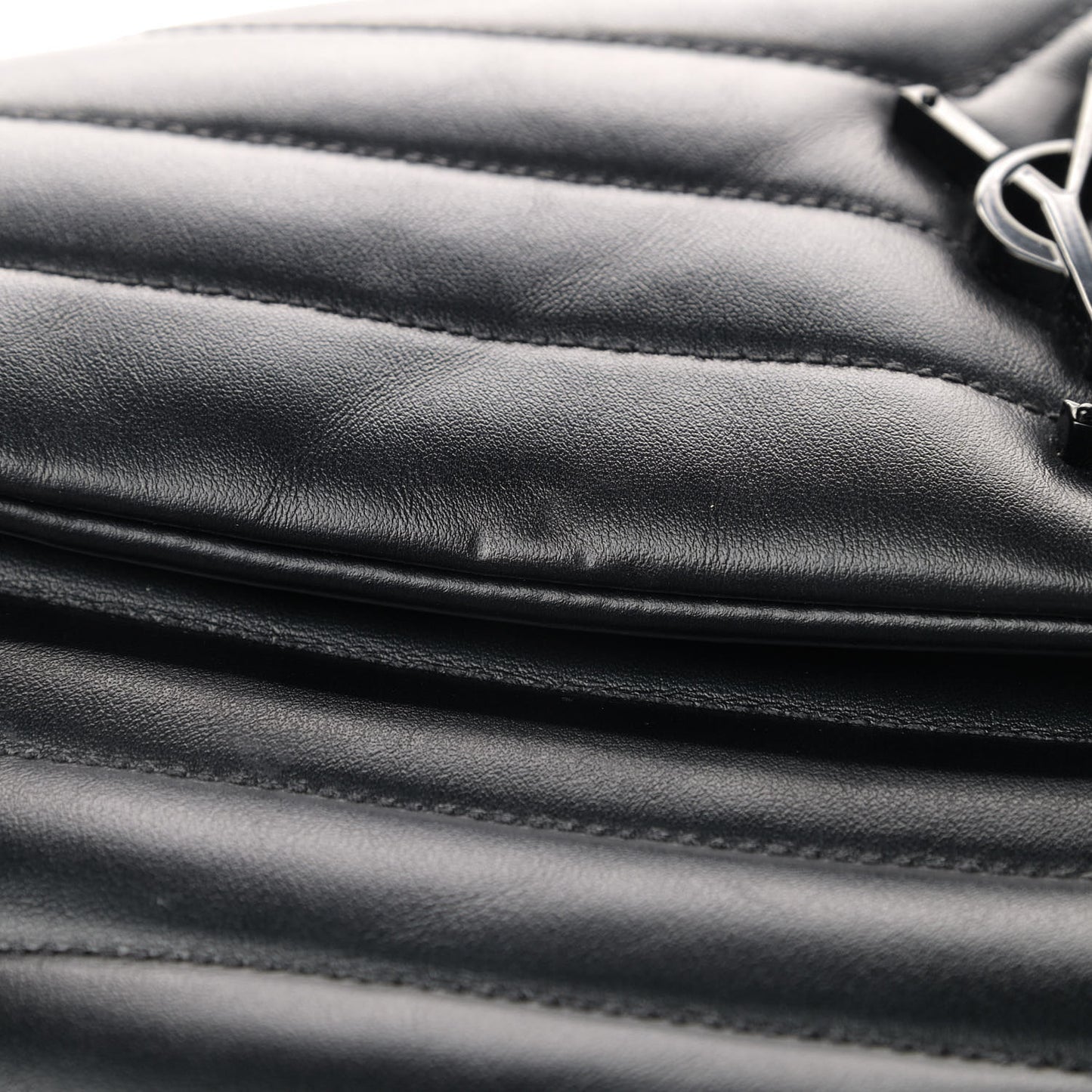 Calfskin Y Quilted Monogram Medium Loulou Chain Satchel Black