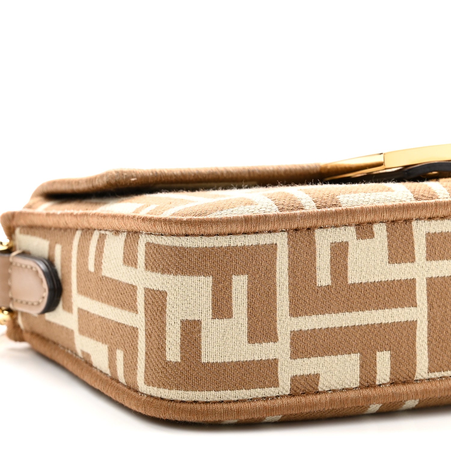 Fendi Fabric Jacquard FF 1974 Mini Baguette Beige 9 of 10