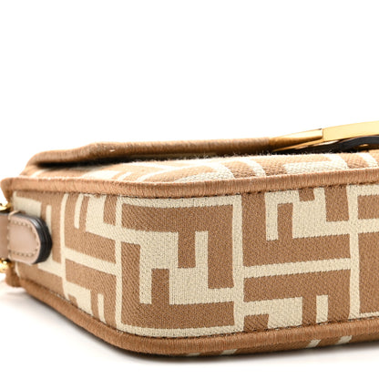 Fendi Fabric Jacquard FF 1974 Mini Baguette Beige 9 of 10