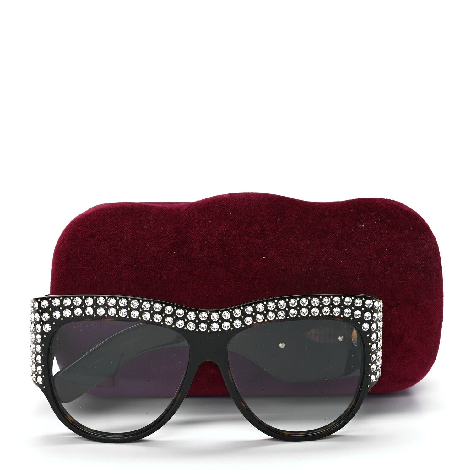 Gucci Acetate Crystal Oversize Hollywood Forever Sunglasses GG0144S Tortoiseshell 8 of 8