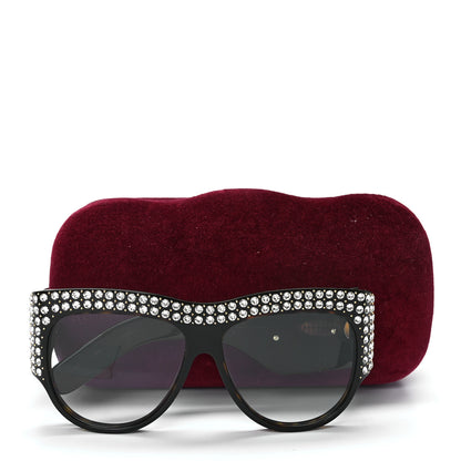 Gucci Acetate Crystal Oversize Hollywood Forever Sunglasses GG0144S Tortoiseshell 8 of 8