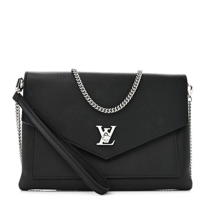 Louis Vuitton Soft Calfskin My Lockme Chain Pochette Black 1 of 9