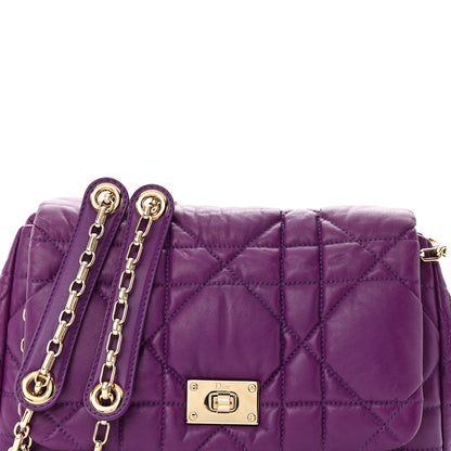 Christian Dior Lambskin Cannage Small Milly La Foret Shoulder Bag Purple 8 of 13