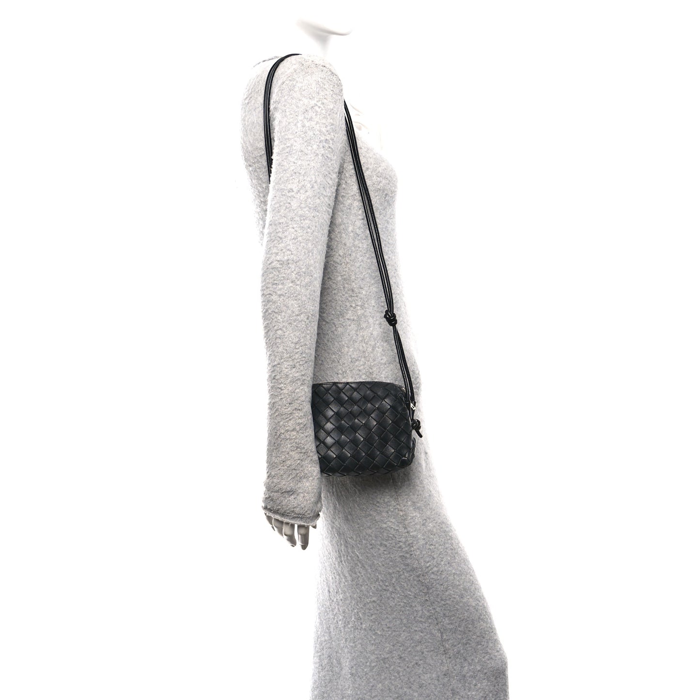 Nappa Intrecciato Mini Loop Camera Bag Black