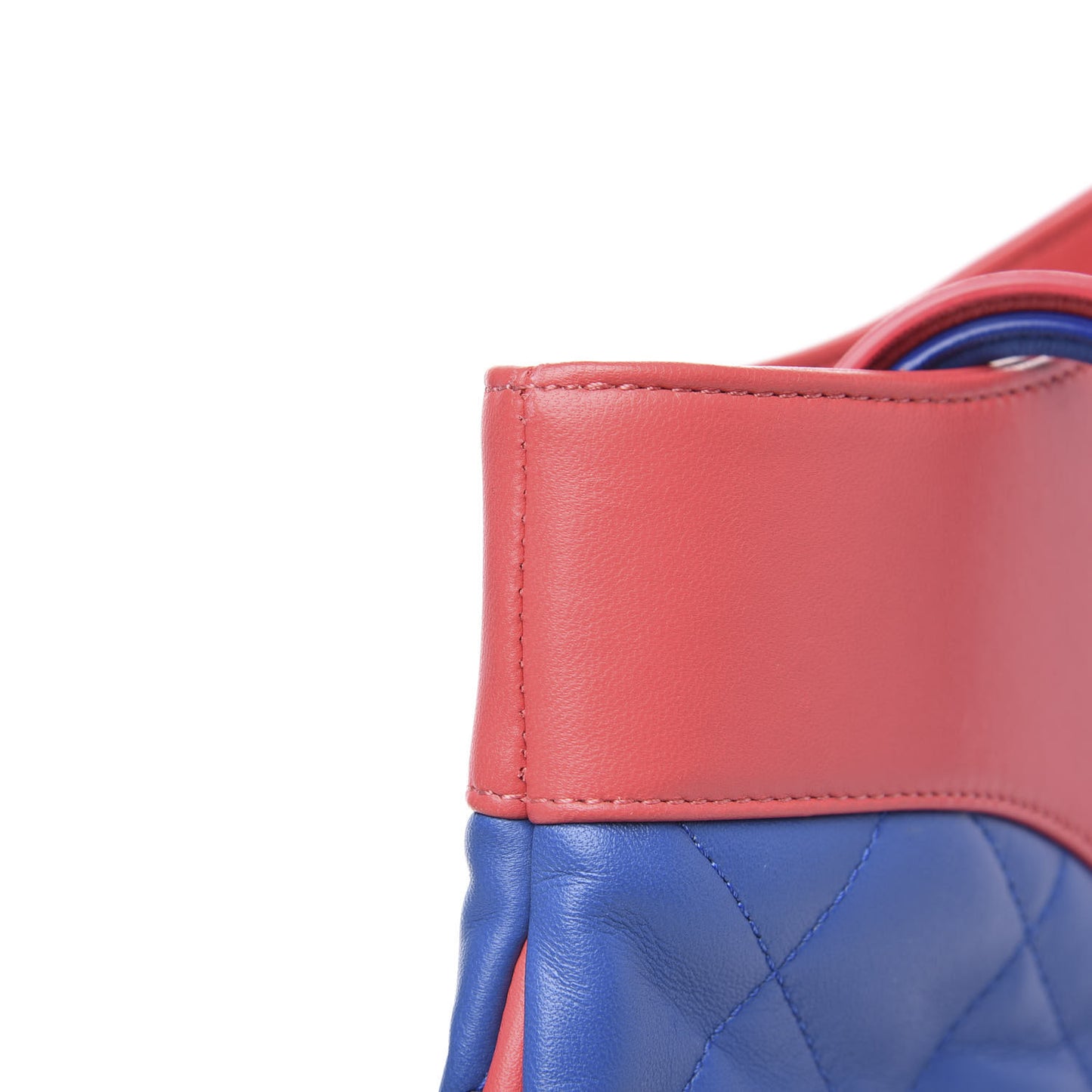 Aged Calfskin Quilted Large 31 Shopping Bag Red Blue