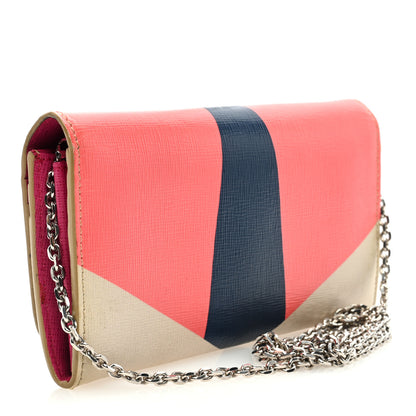 Fendi Vitello Elite Crystal Eye Monster Continental Wallet on Chain Bellini Multicolor 7 of 8