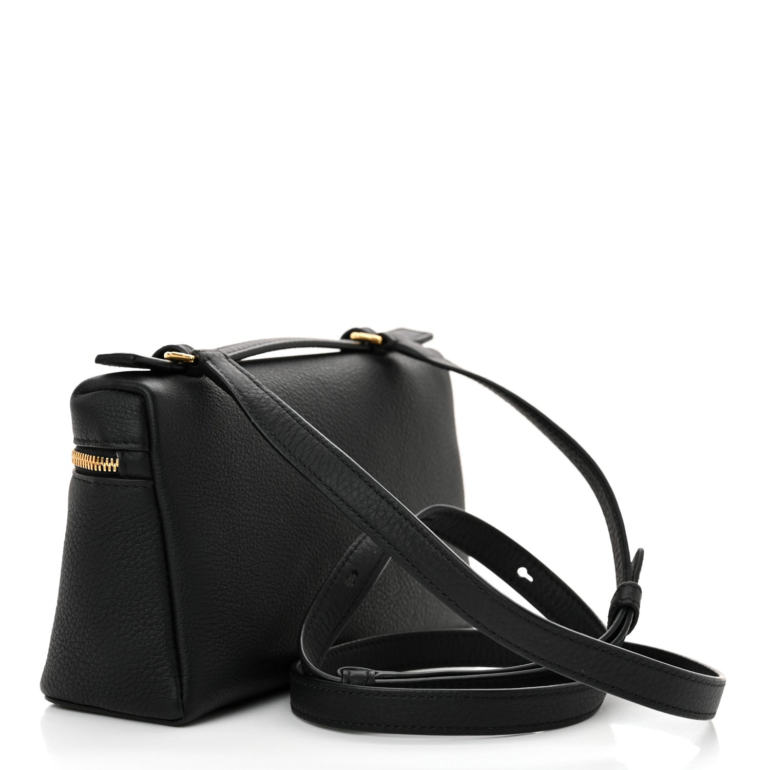 Loro Piana Grained Calfskin L19 Extra Pocket Pouch Black 3 of 10