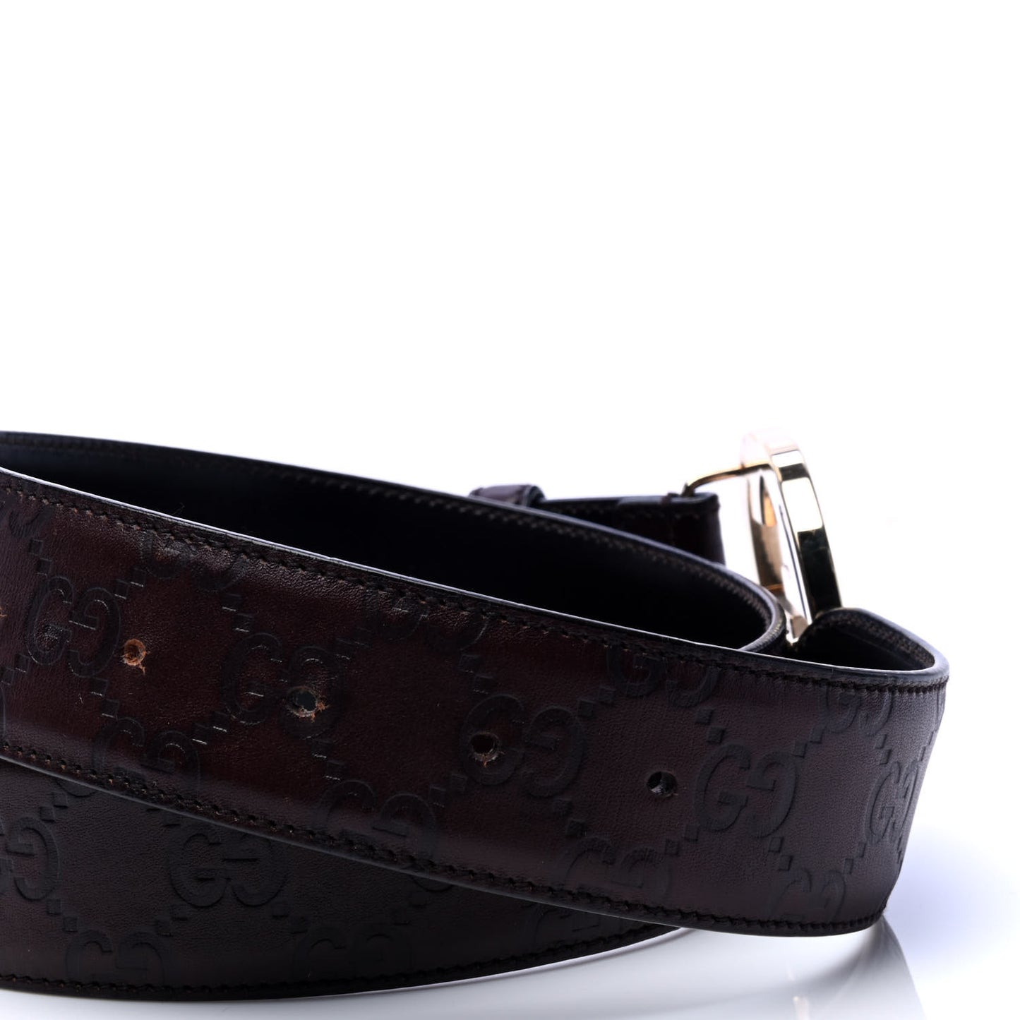 Guccissima Interlocking G 40mm Belt 85 34 Dark Brown