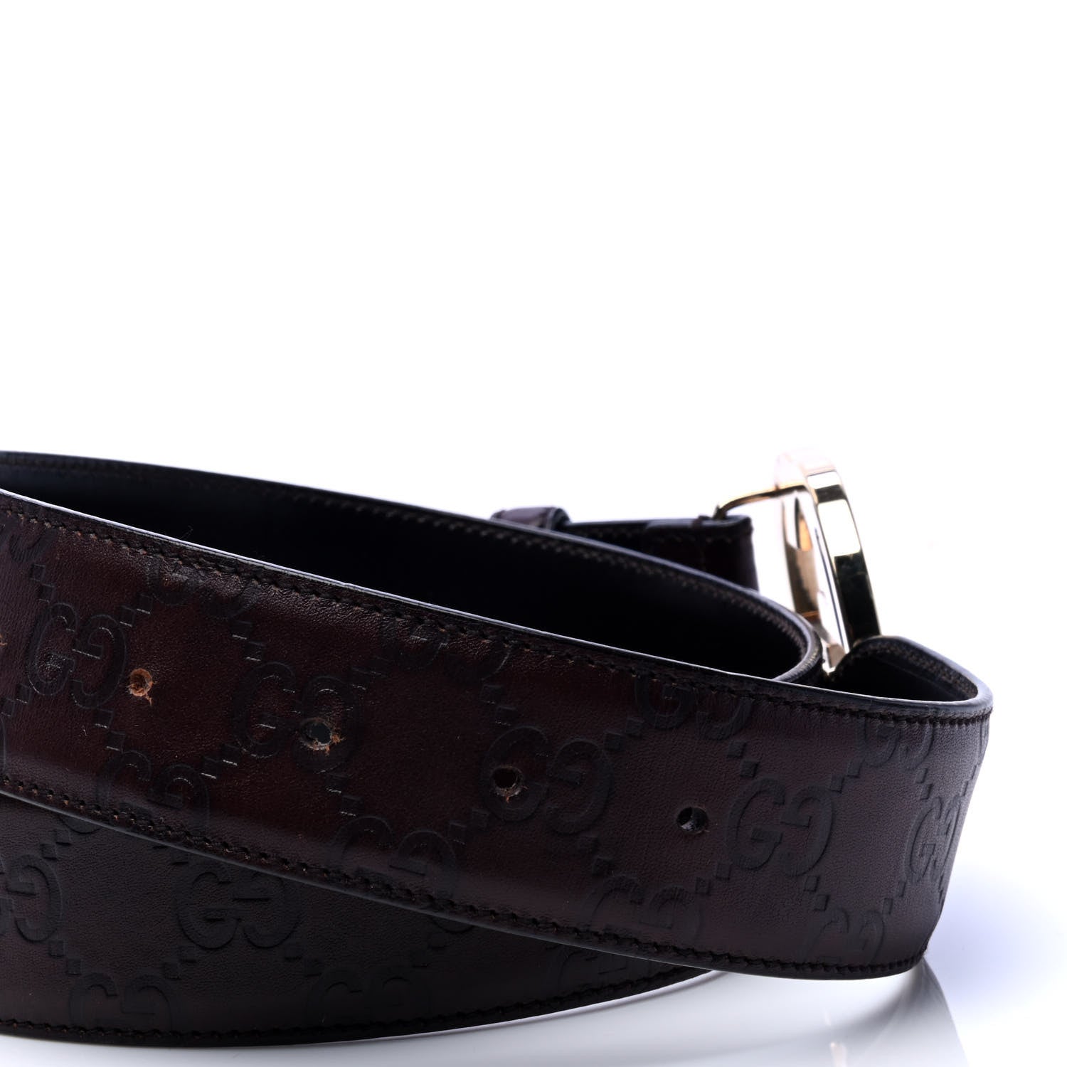 Gucci Guccissima Interlocking G 40mm Belt 85 34 Dark Brown 4 of 5