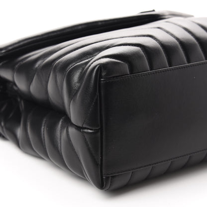 Saint Laurent Calfskin Y Quilted Monogram Medium Loulou Chain Satchel Black 6 of 11