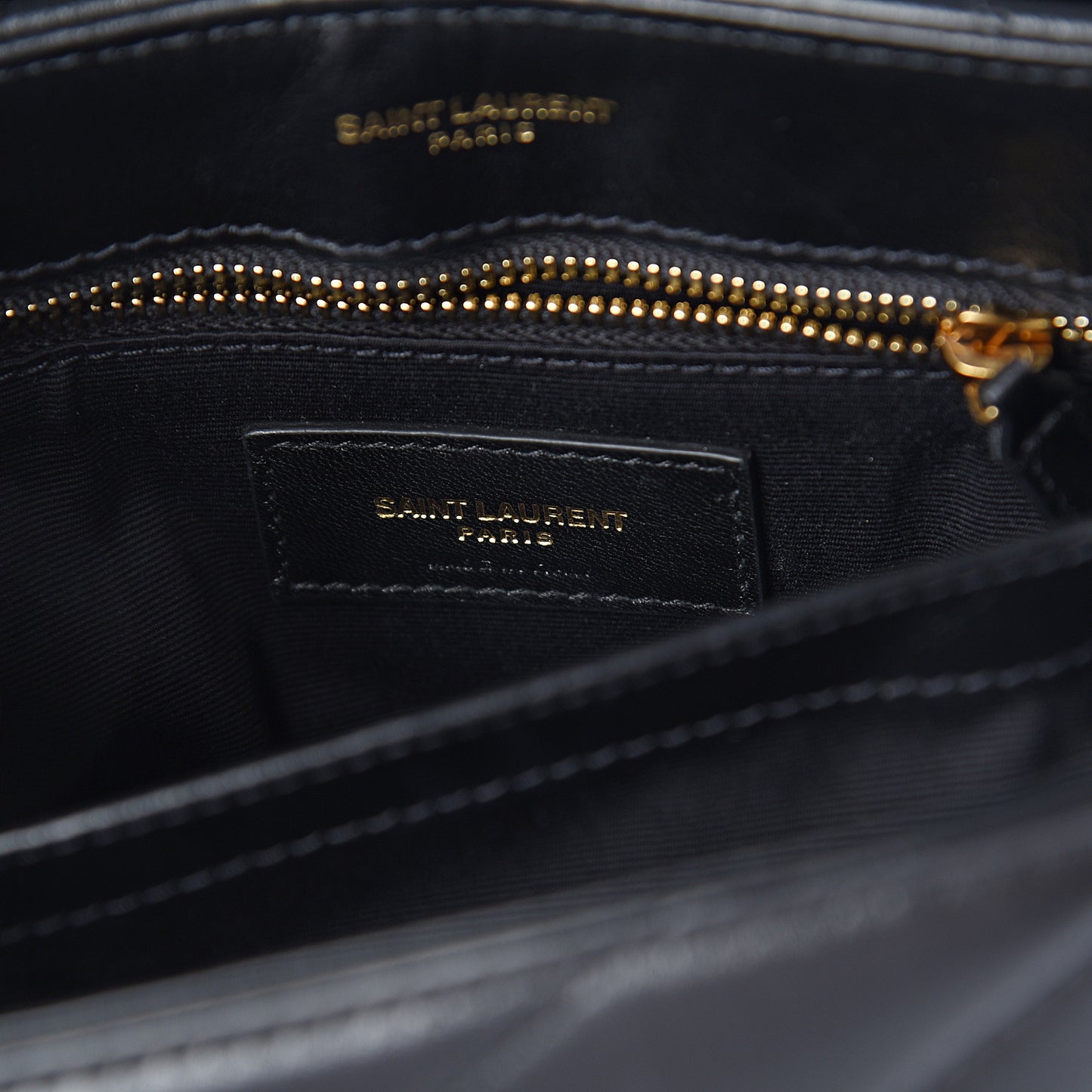 Calfskin Y Quilted Monogram Toy Loulou Crossbody Bag Black