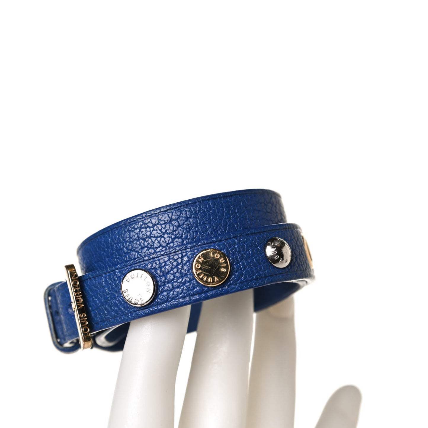 Goatskin Spike It Wrap Bracelet 17 Blue