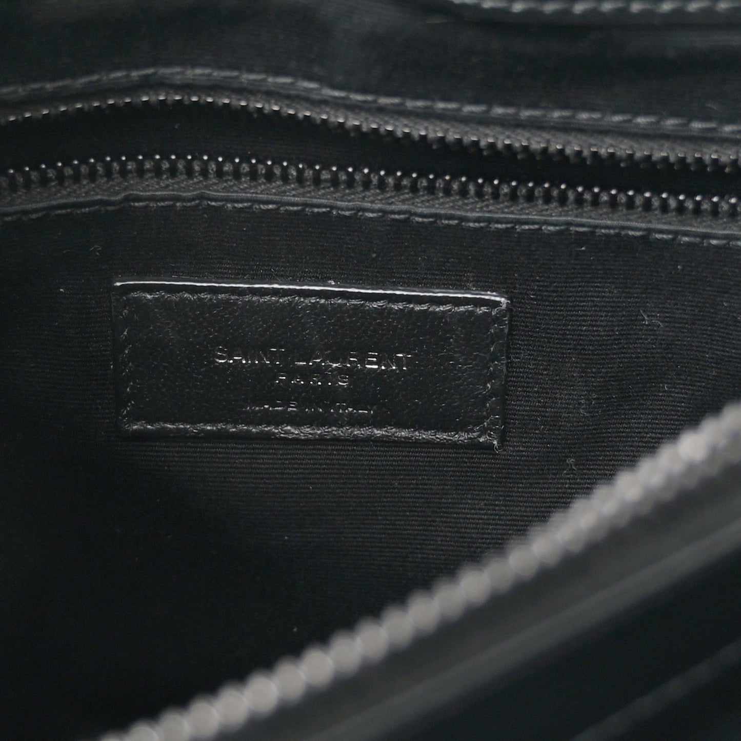 Calfskin Y Quilted Monogram Monochrome Medium Loulou Chain Satchel Black
