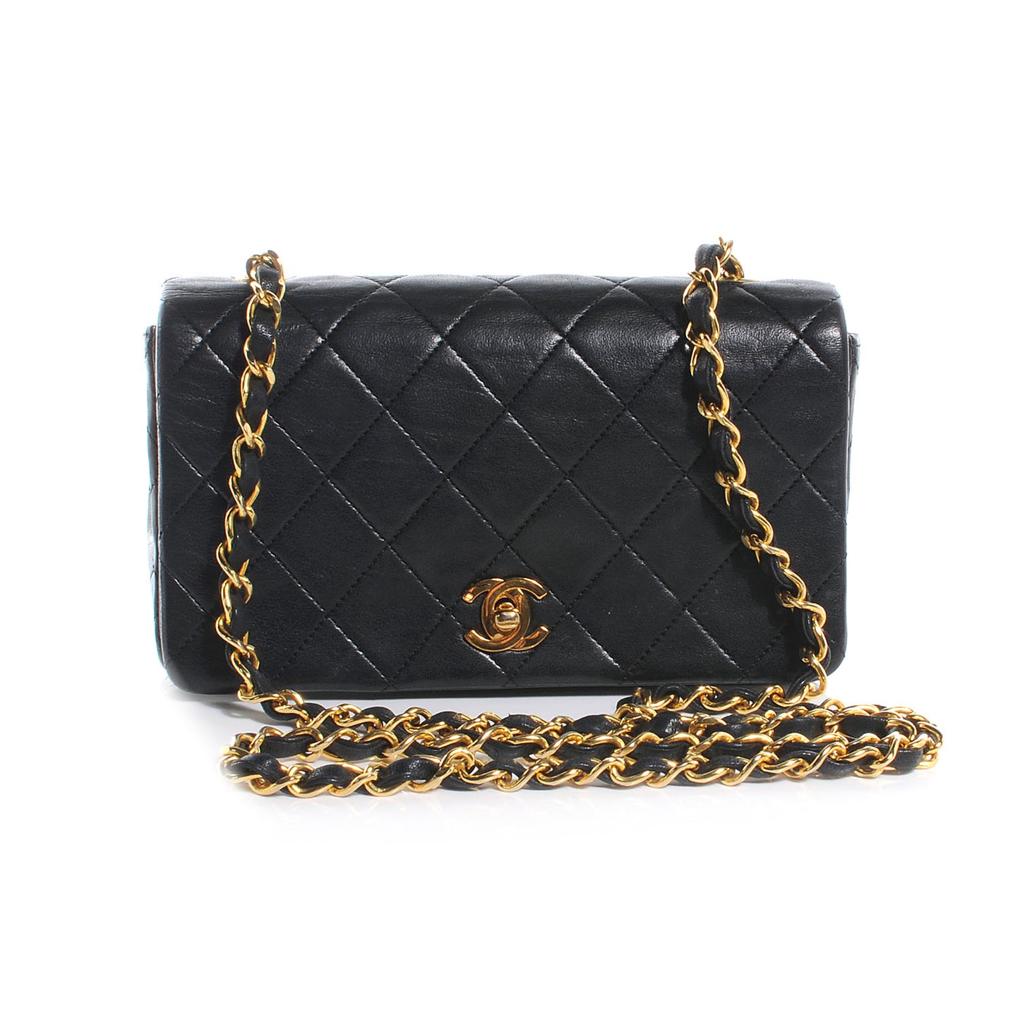 Lambskin Quilted Mini Flap Black