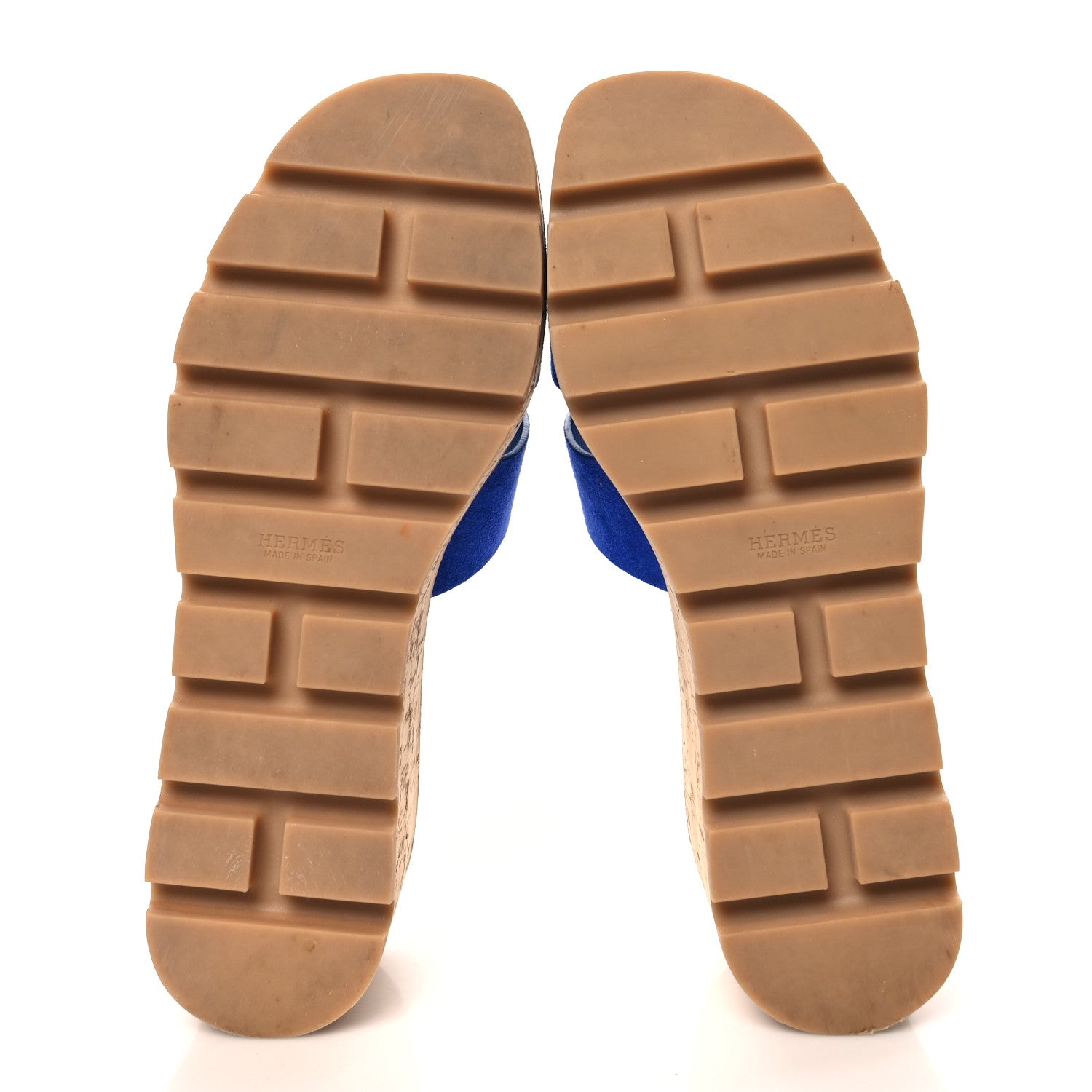 Hermes Suede Goatskin Cork Eze 30 Sandals 38 Bleu Ocean 6 of 10