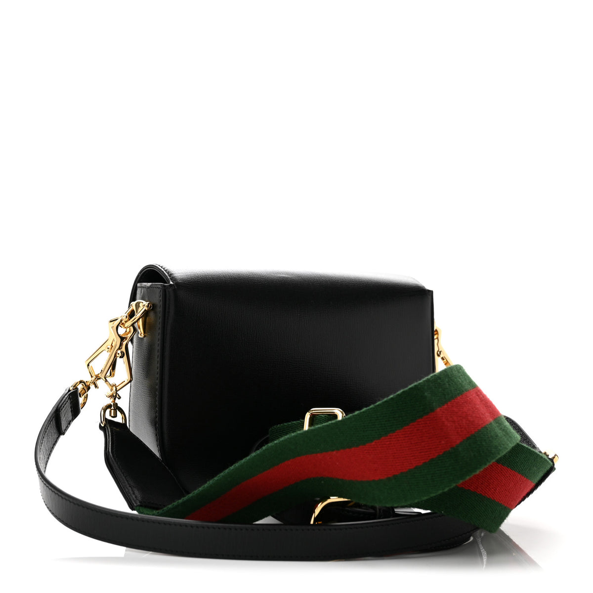 Azalea Calfskin Web Mini Horsebit 1955 Shoulder Bag Black