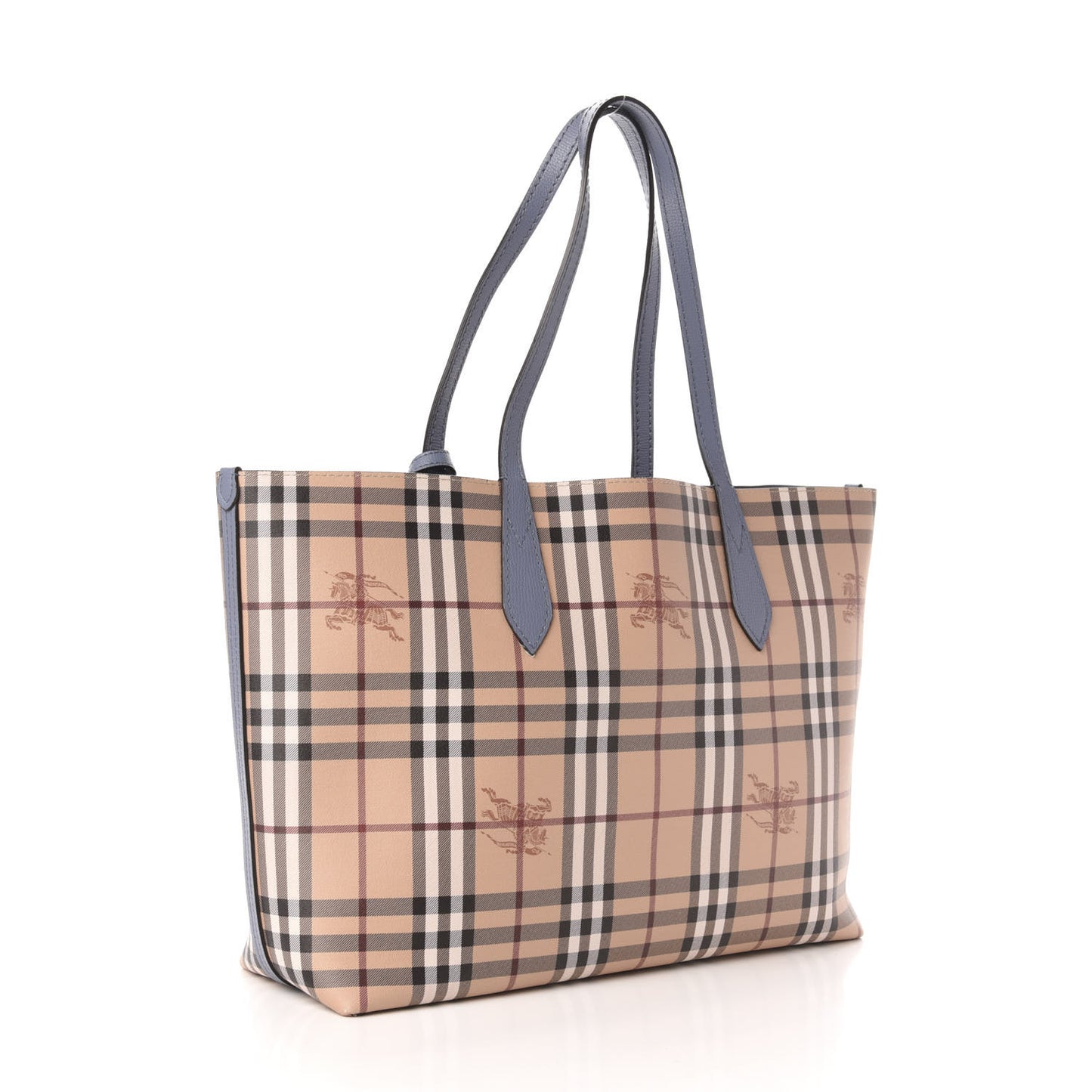 Calfskin Haymarket Check Medium Reversible Tote Blue