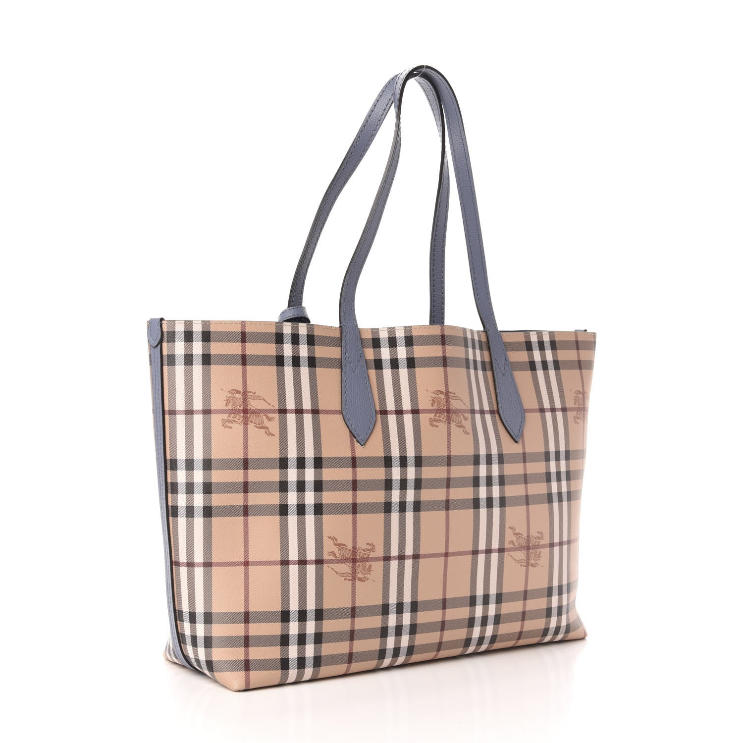 Burberry Calfskin Haymarket Check Medium Reversible Tote Blue 12 of 18