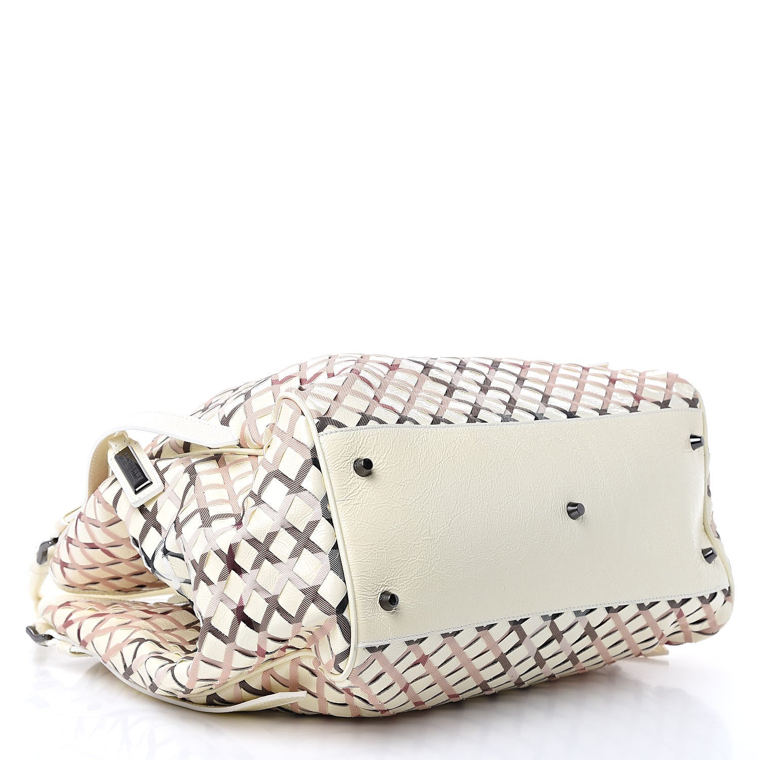 Burberry Patent Canvas Woven Nova Check Canterbury White 4 of 13