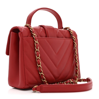 Chanel Calfskin Quilted Chevron In The City Bag Red 3 of 10