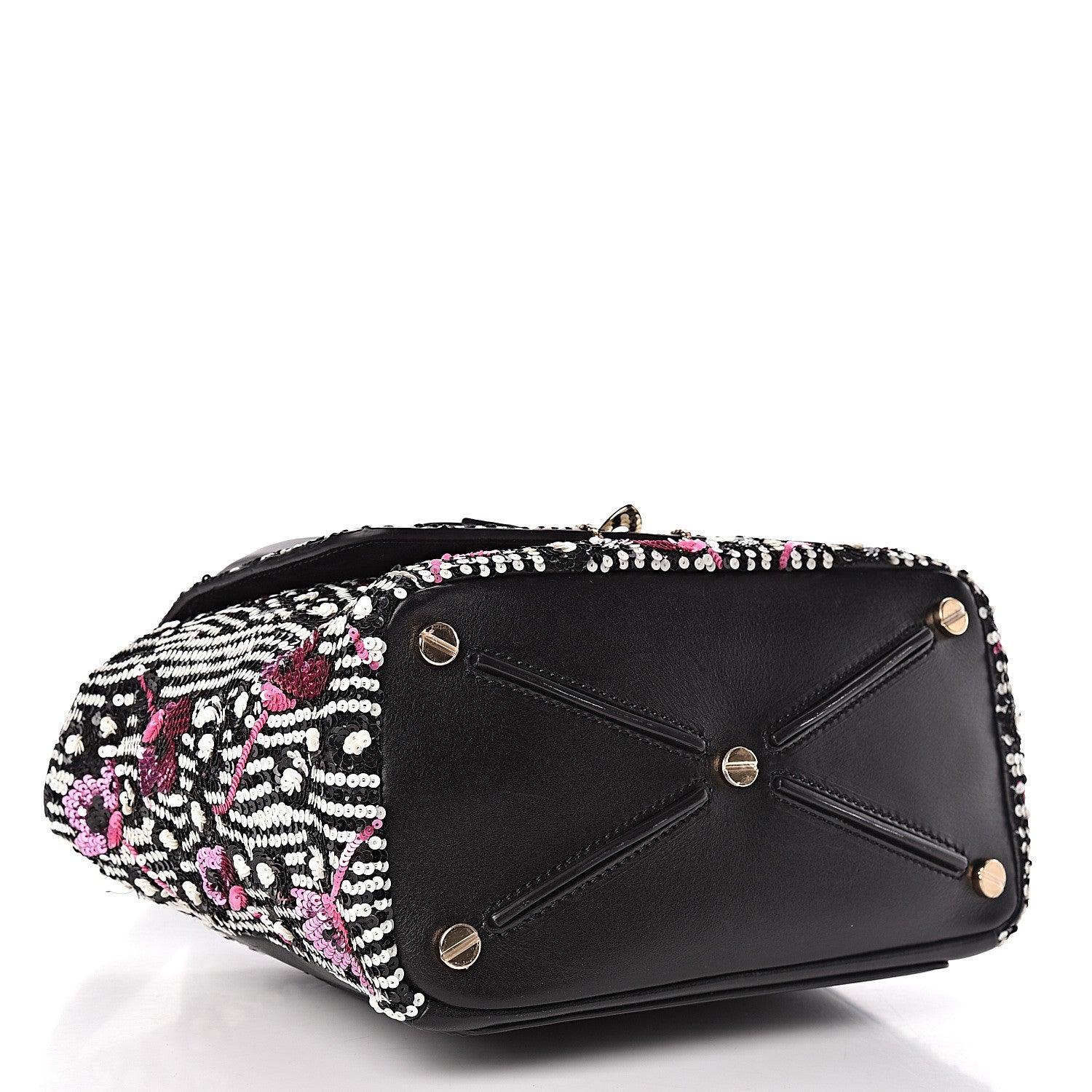 Valentino Garavani Sequin Calfskin Small Demilune Double Handle Satchel Multi 5 of 10