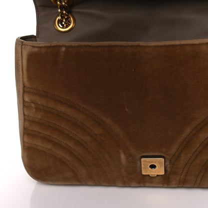 Gucci Velvet Matelasse Medium GG Marmont Shoulder Bag Taupe 15 of 19
