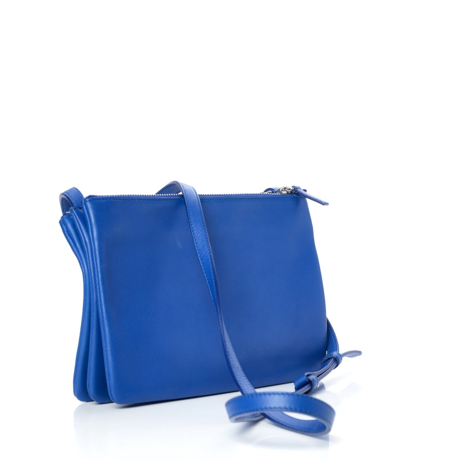 Celine Lambskin Small Trio Crossbody Bag Electric Blue 3 of 9