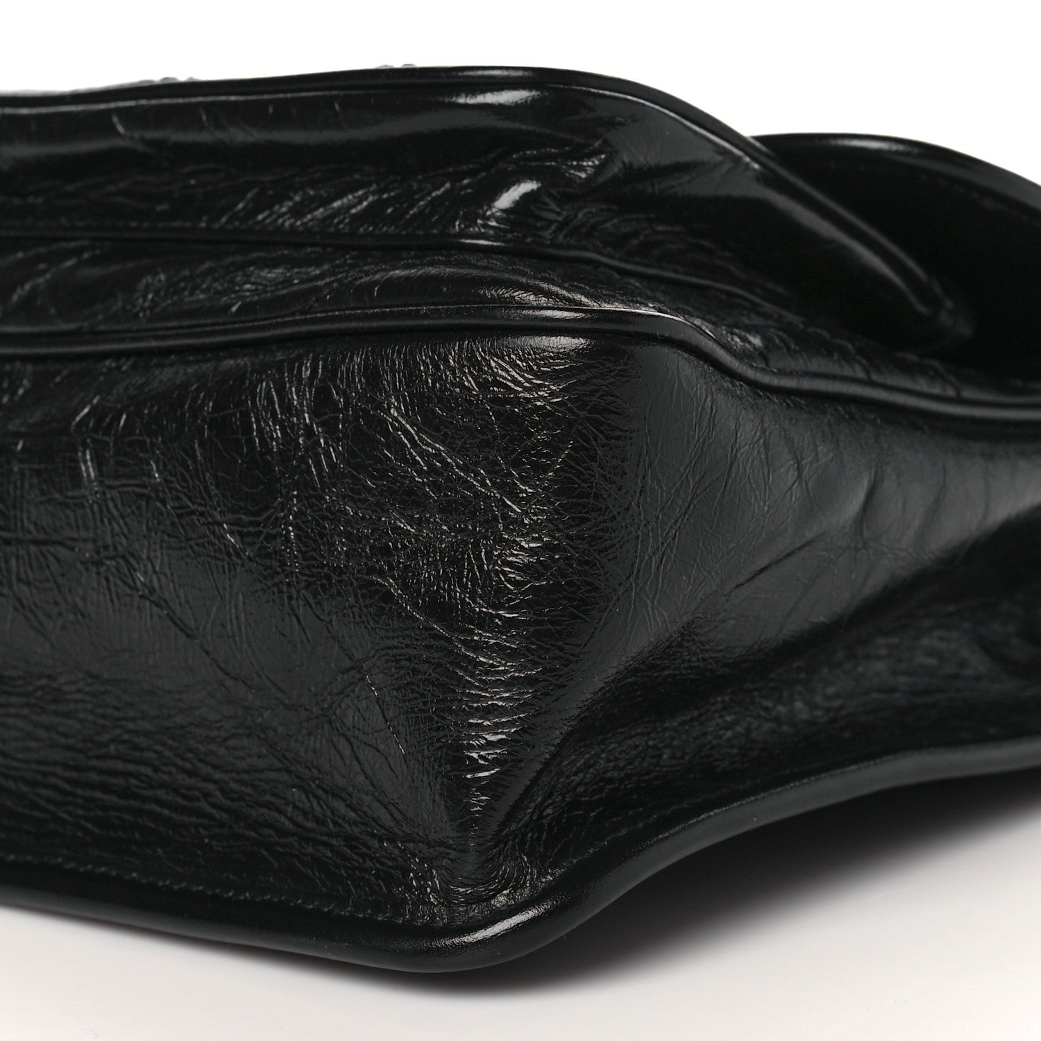 Saint Laurent Crinkled Calfskin Matelasse Monogram Medium Niki Chain Satchel Black 9 of 9