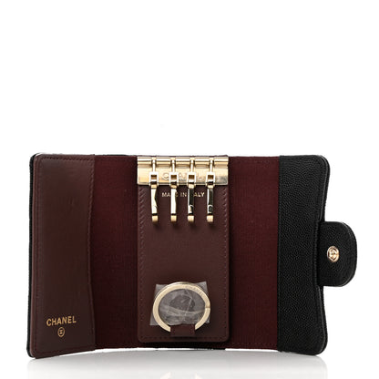 Chanel Caviar Quilted Classic 4 Key Holder Wallet Black 5 of 9