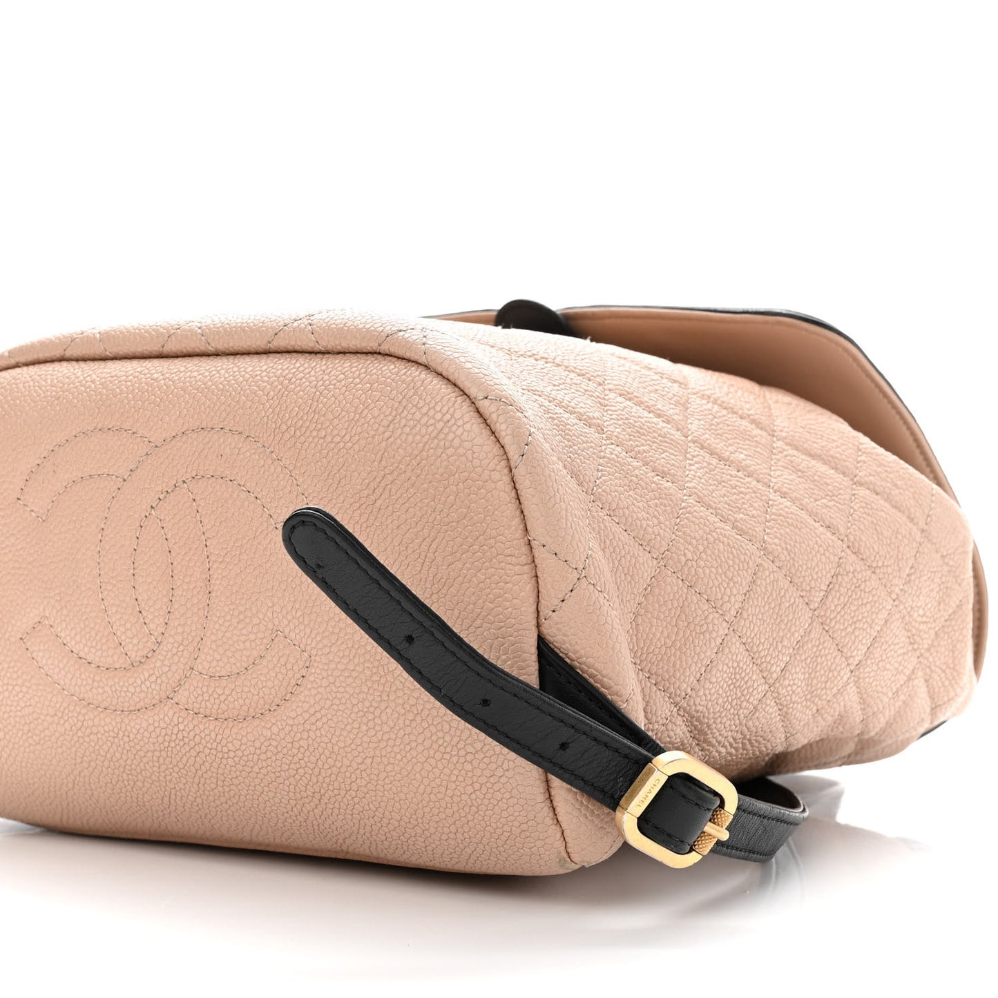 Caviar Quilted Filigree Backpack Beige Black