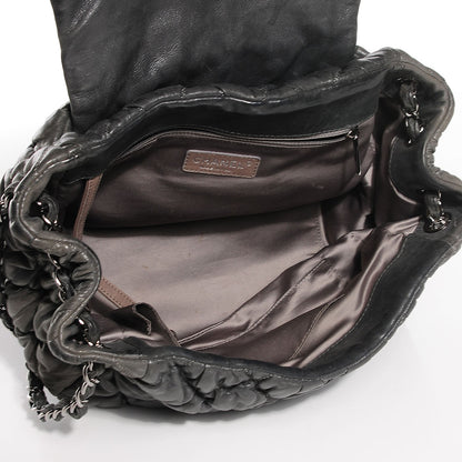 Chanel Calfskin Bubble Quilt Accordion Flap Grey 5 of 7
