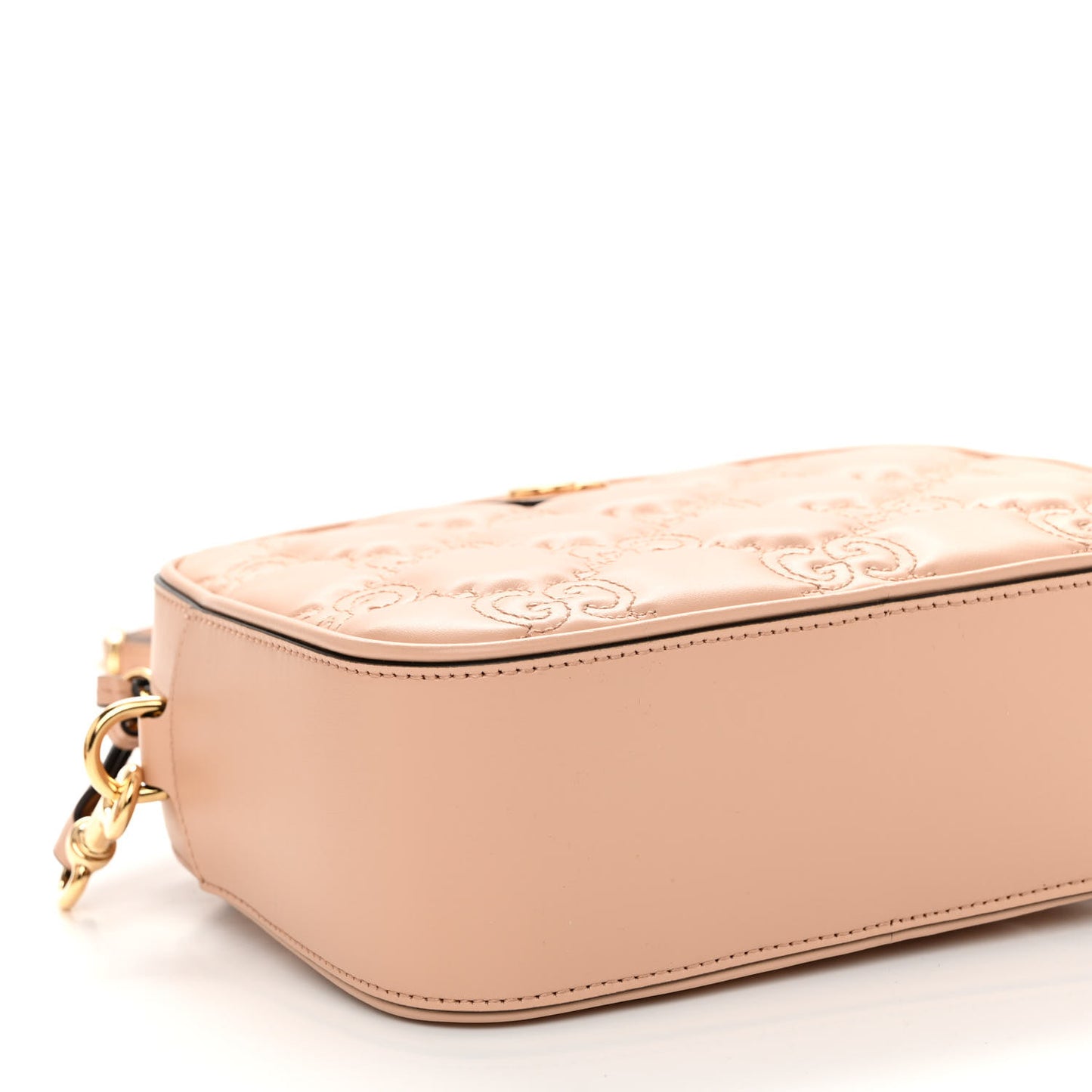 Calfskin GG Matelasse Small Shoulder Bag Pink Sand Natural