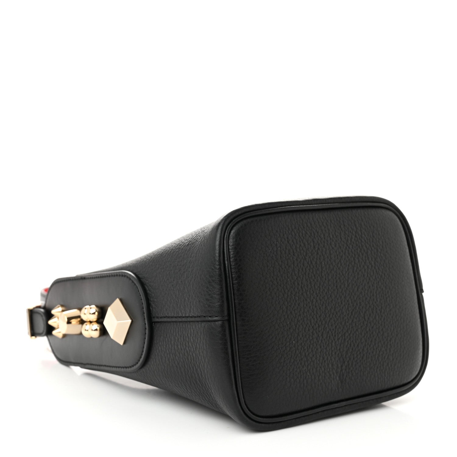 Christian Louboutin Grained Calfskin Mini Carasky Bucket Bag Black 4 of 9