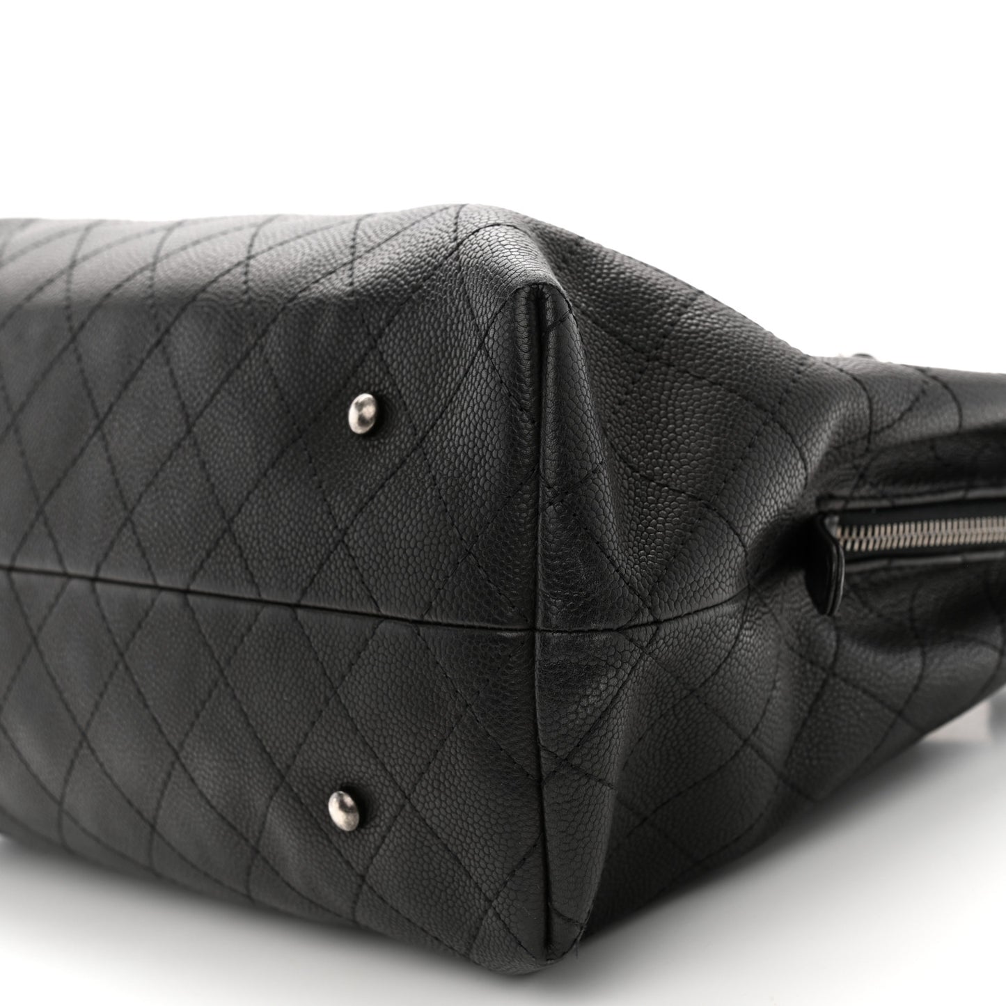Grained Vegetal Calfskin Urban Shopping Tote Black