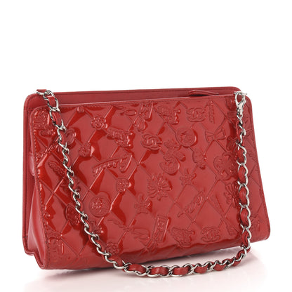 Chanel Patent Calfskin Lucky Symbols Pochette Red 3 of 15