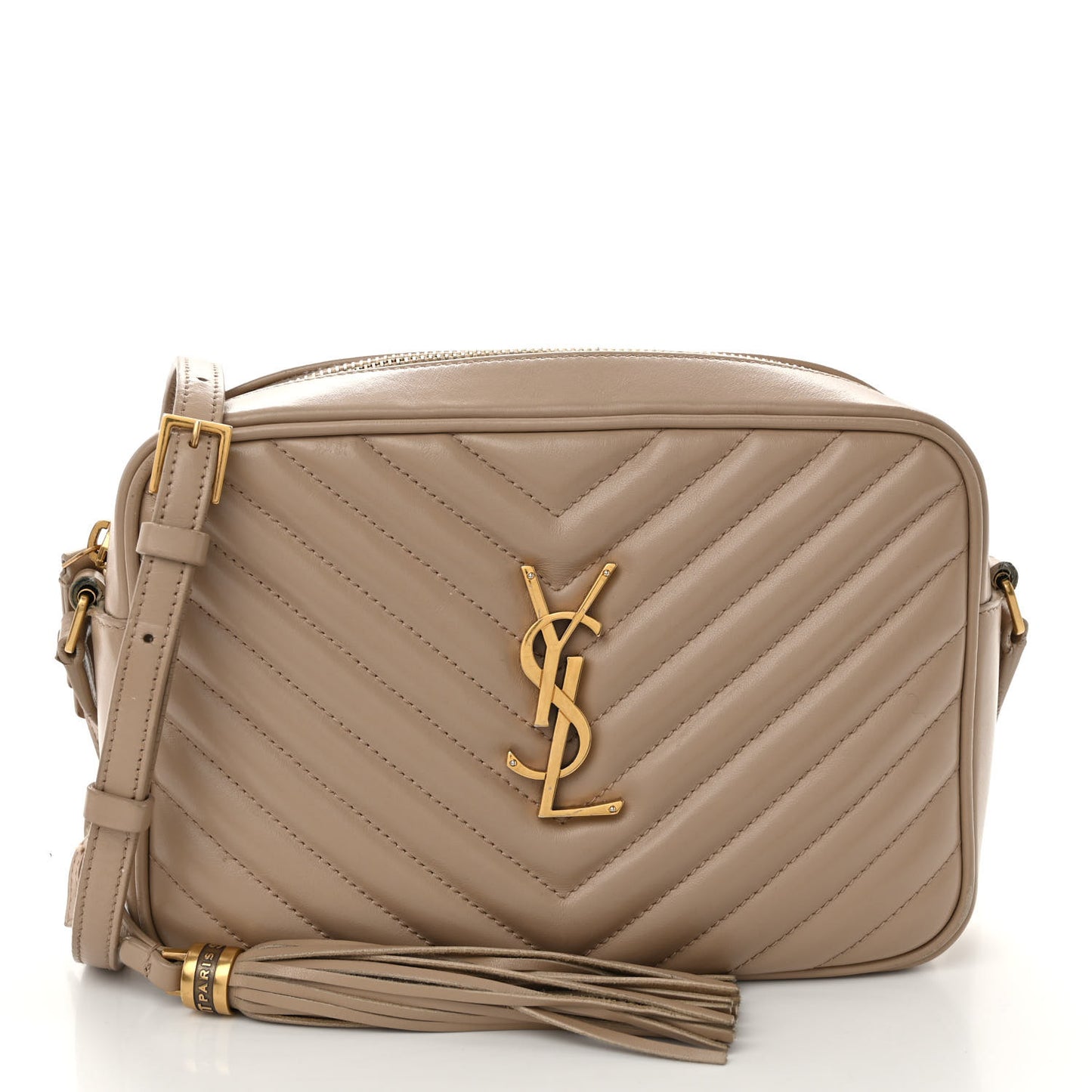 Calfskin Matelasse Monogram Lou Camera Bag Dark Latte