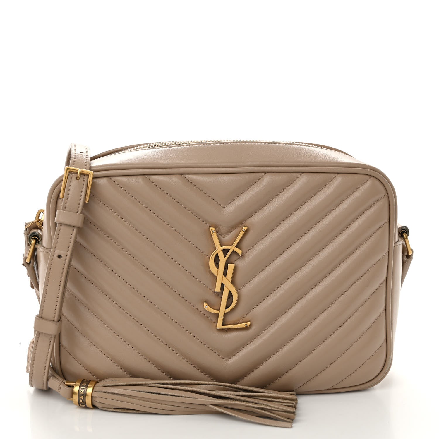Saint Laurent Calfskin Matelasse Monogram Lou Camera Bag Dark Latte 1 of 10