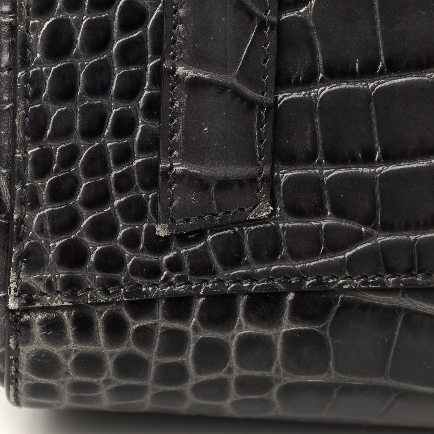 Givenchy Calfskin Crocodile Embossed Small Antigona Storm Grey 9 of 20