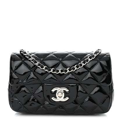 Chanel Patent Calfskin Quilted Extra Mini Rectangular Flap Black 1 of 10