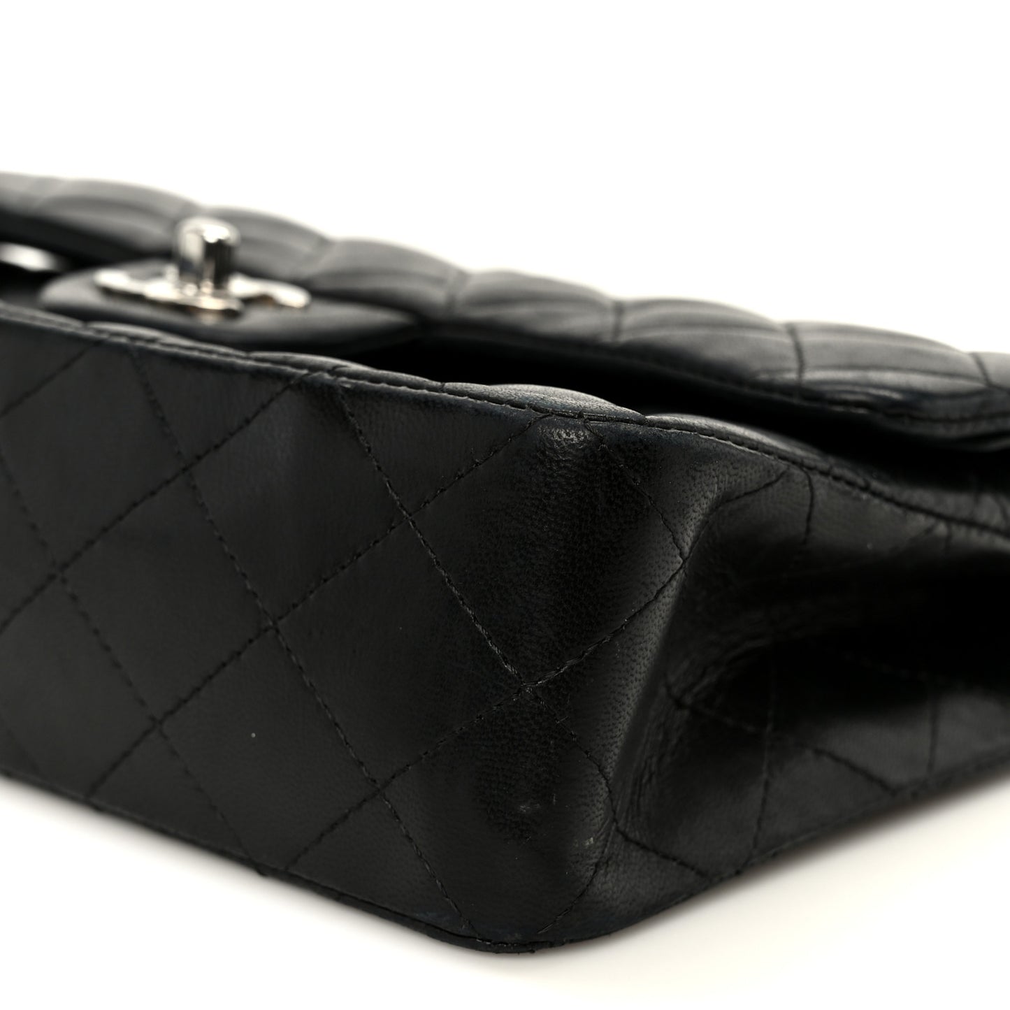 Lambskin Quilted Small Double Flap Black