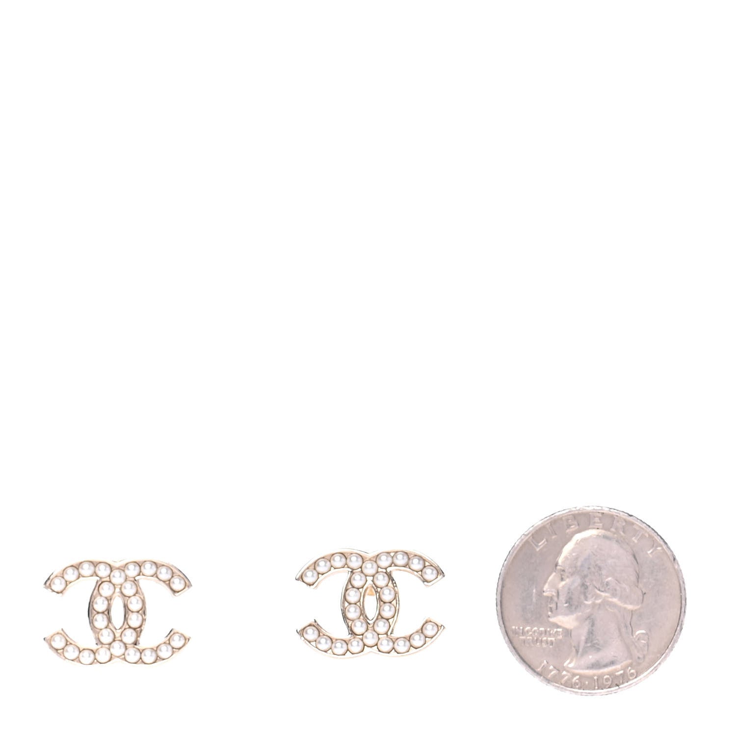 Chanel Pearl CC Earrings Gold 2 of 4