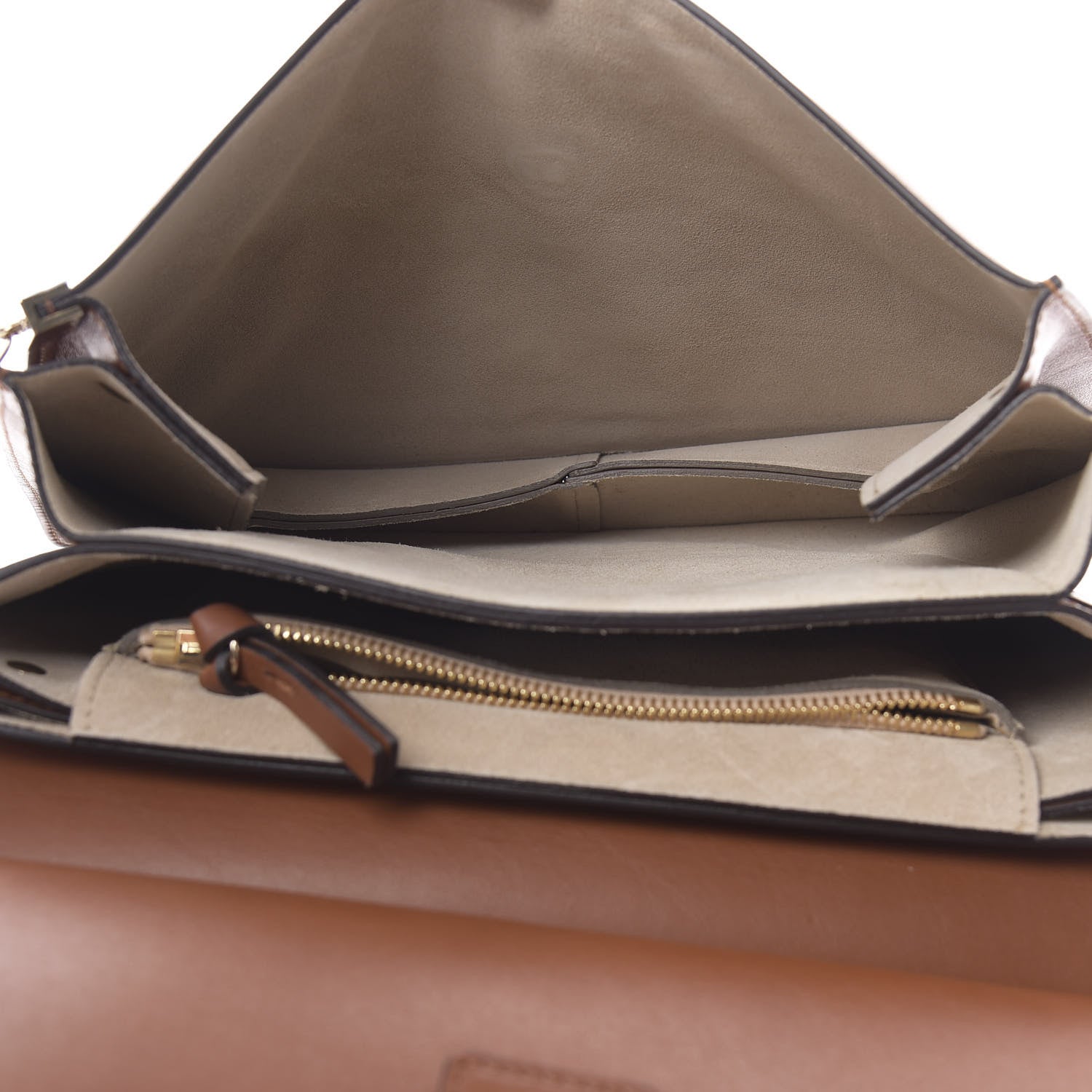 Chloe Suede Calfskin Medium Faye Shoulder Bag Tobacco 5 of 12