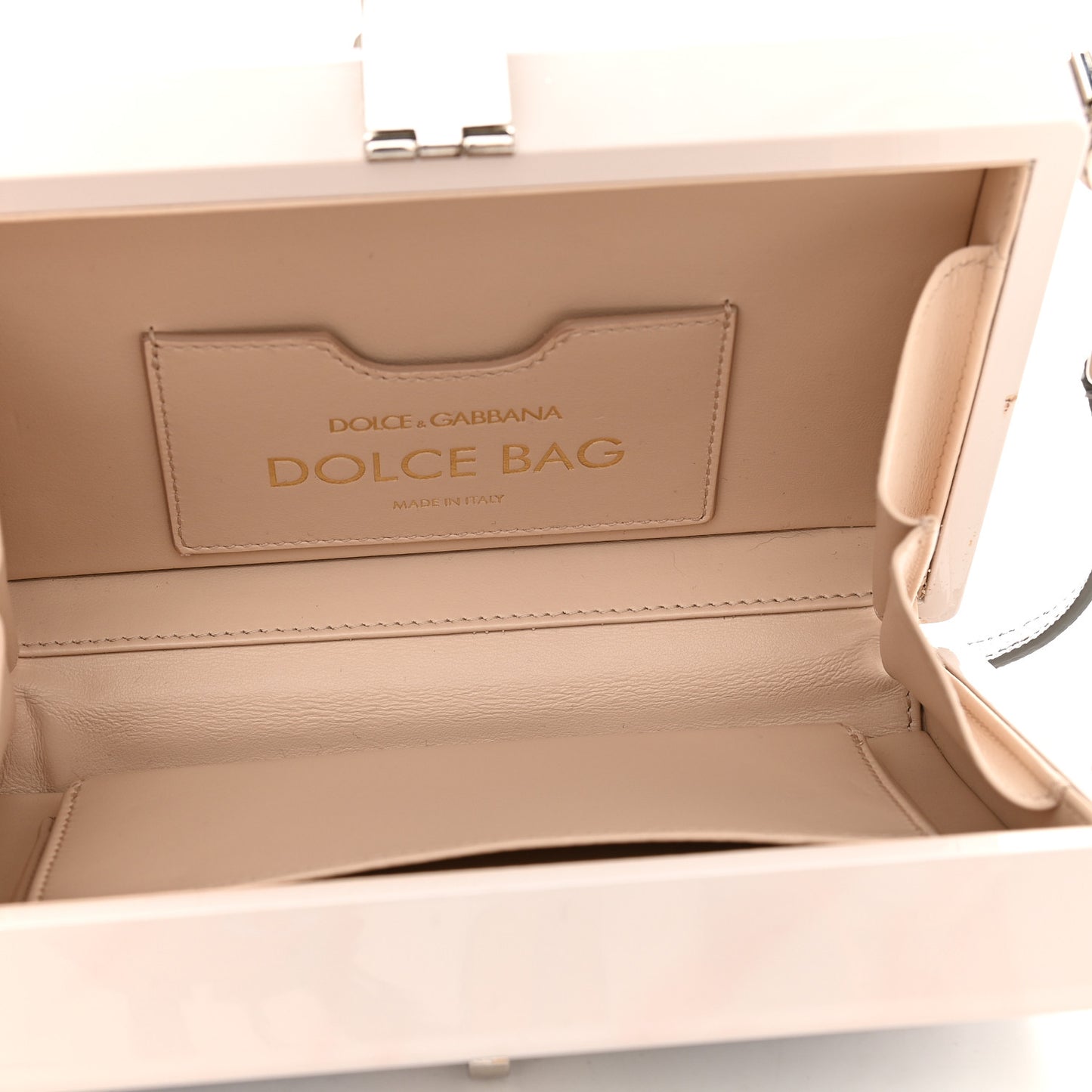 Acrylic Floral Print Dolce Box Clutch Ivory