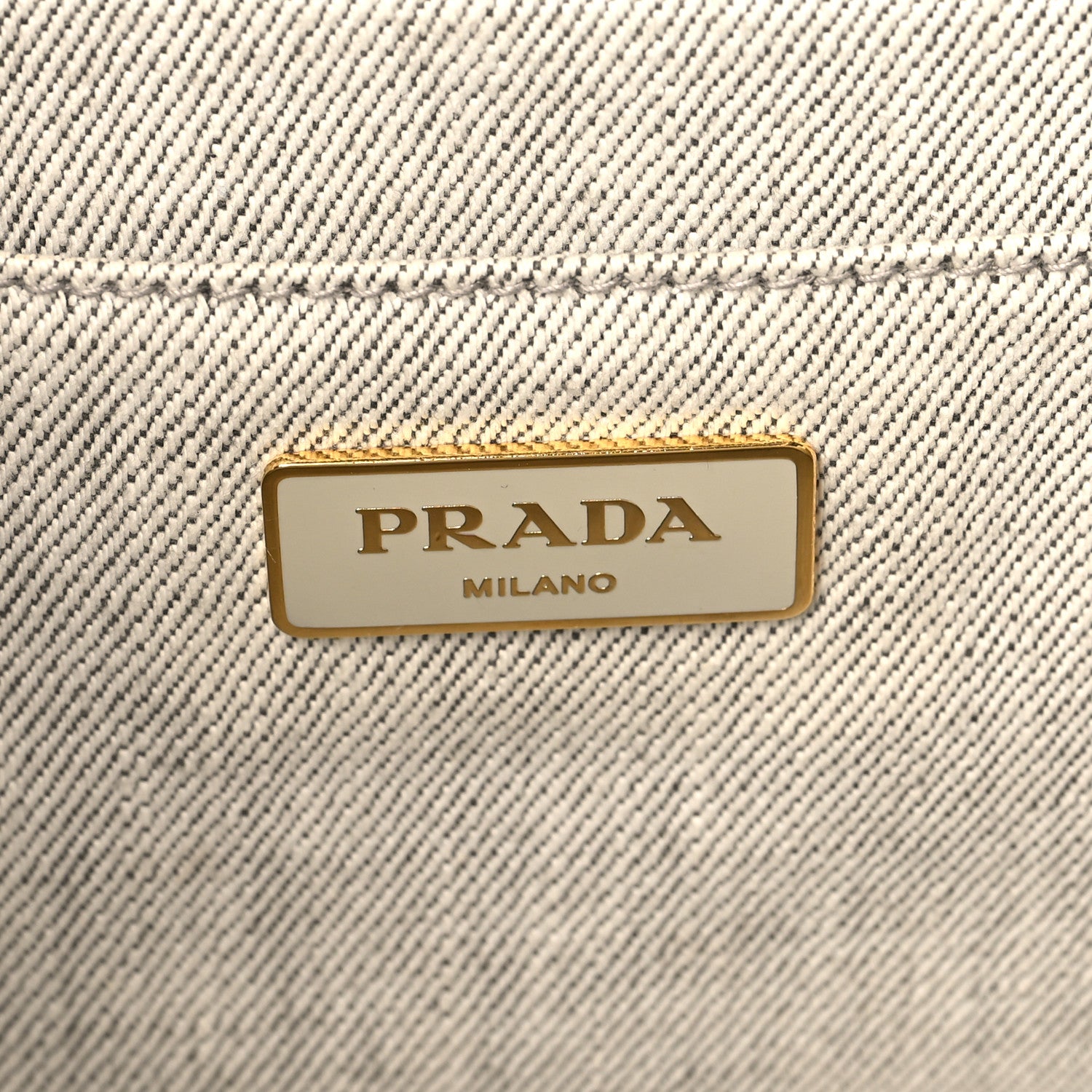 Prada Denim Logo Tote White 6 of 13