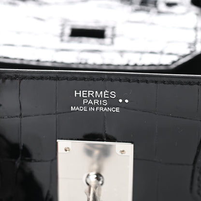 Hermes Shiny Niloticus Crocodile Birkin 30 Black 19 of 35