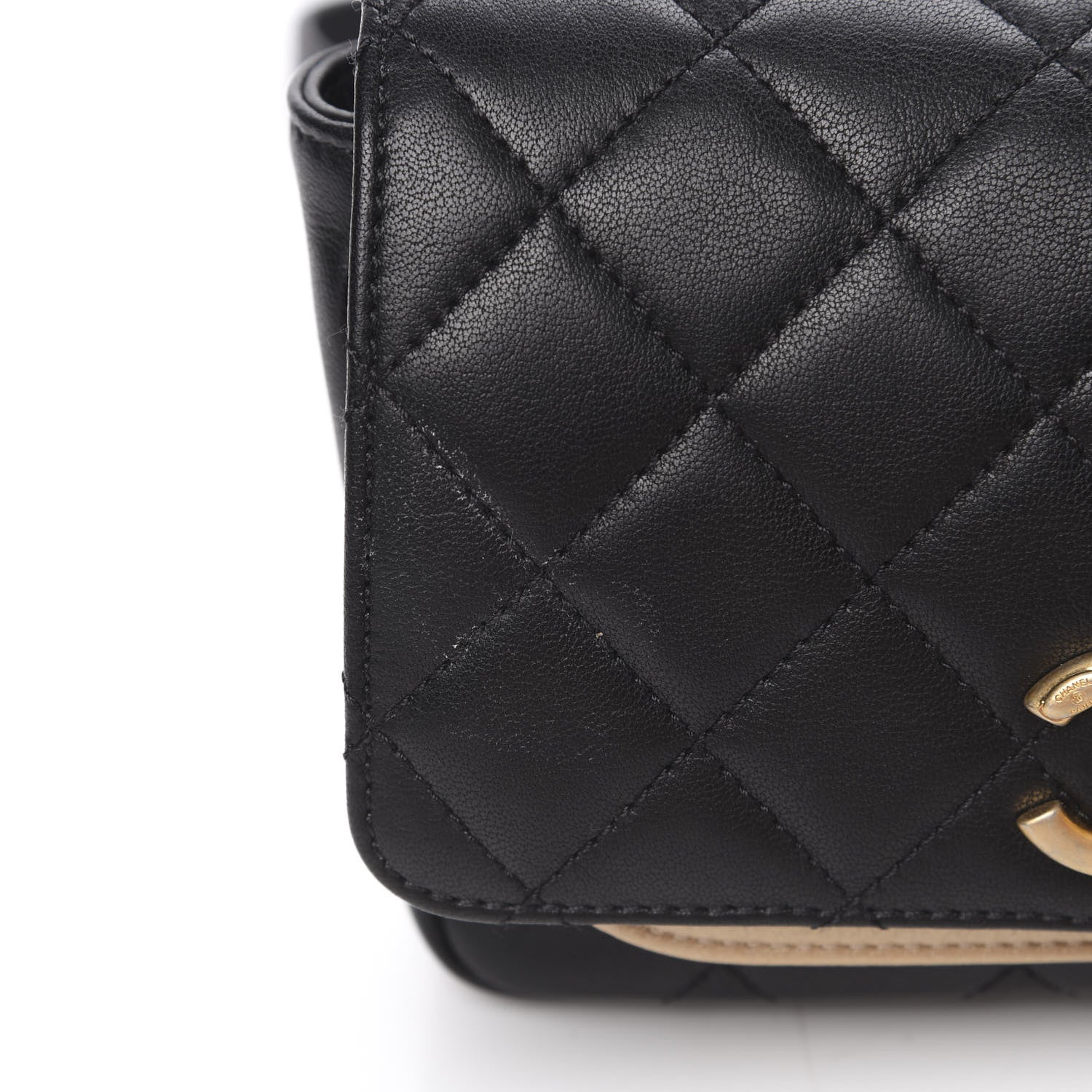 Chanel Lambskin Quilted Camellia Flower Waist Flap Black 11 of 11